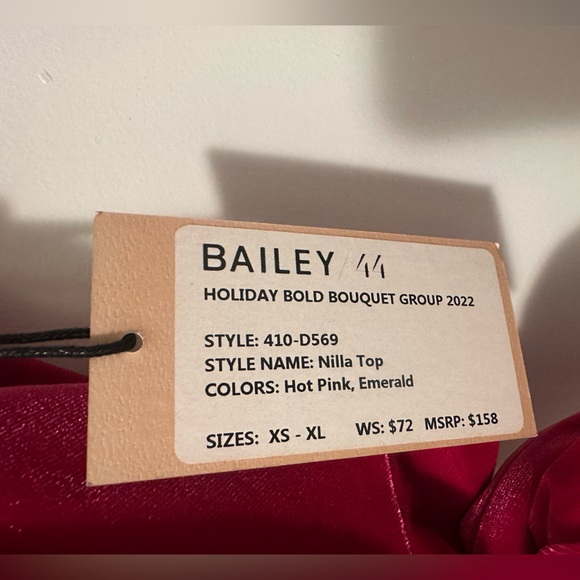 Bailey 44 Fuchsia Sleeveless Wrap Blouse - Picture 3 of 5